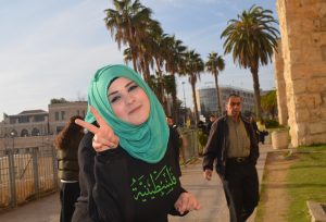 Muslim girl near old city