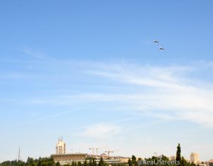 Planes flyover Jerusalem Israel for Yom Haatzmaut