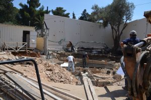 construction site at Israeli President House new entrance