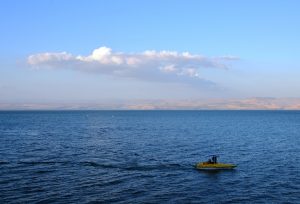 view of Kinneret at sunset