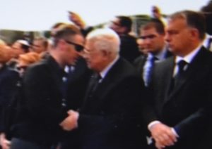 Mahahumd Abbas at funeral in Jeusalem