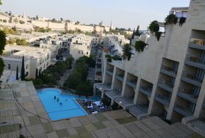 Jerusalem Israel Citadel Hotel view of Old City and sukka