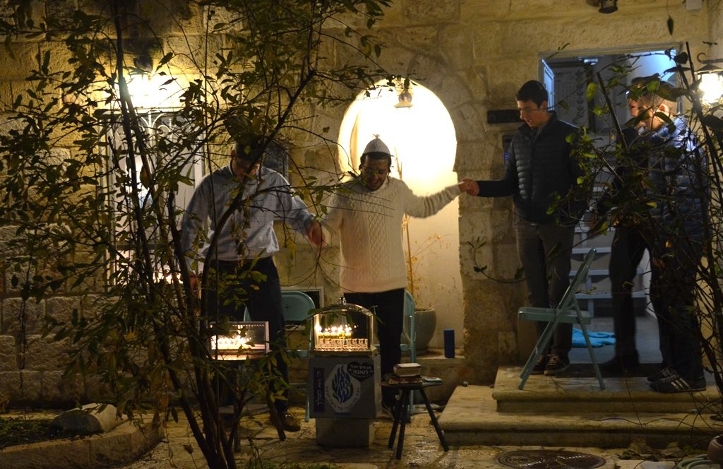 Hanukah night in Jerusalem Rova