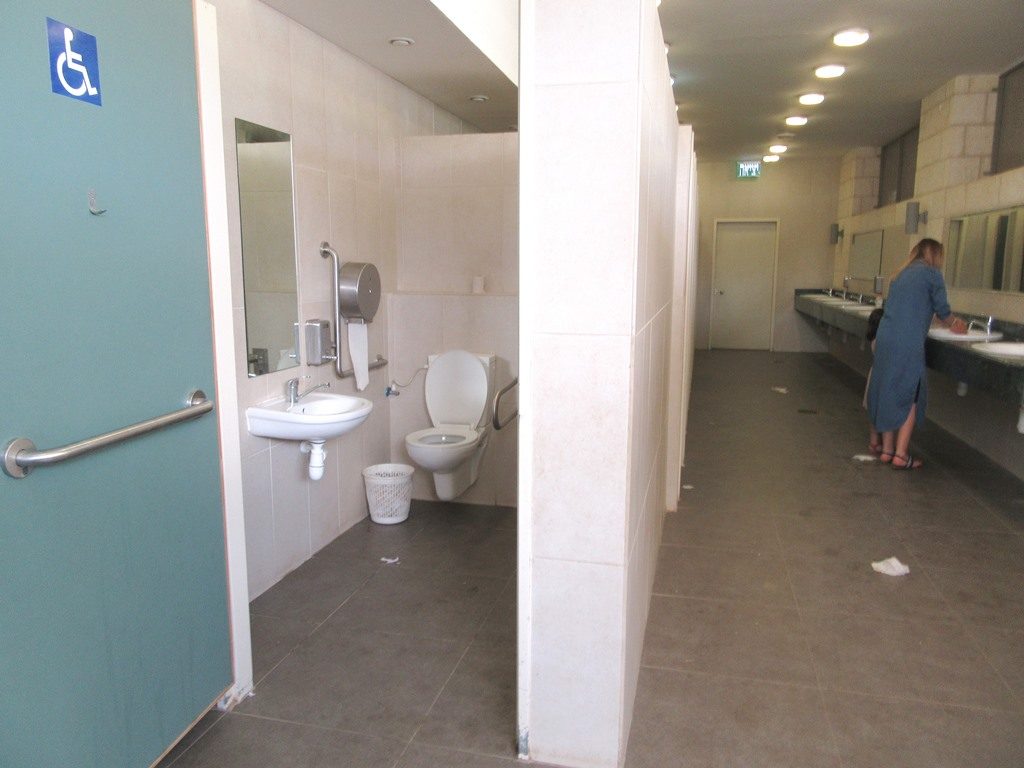 Improved restroom in Gan Sacher