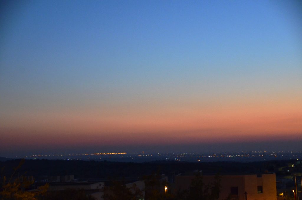 Sunset colors Israel 
