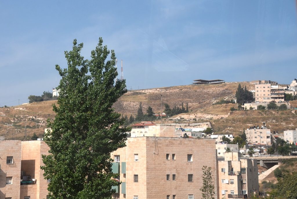 View outside of Jerusalem, Israel unfinished palace King of Jordan 