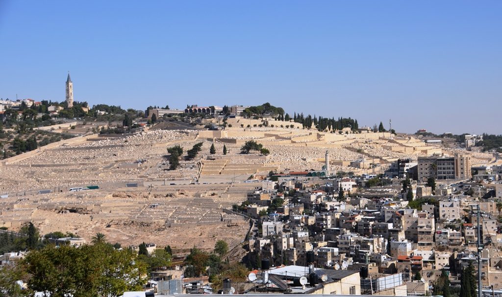 Har Hazetim and view from Old City Jerusalem Israel 