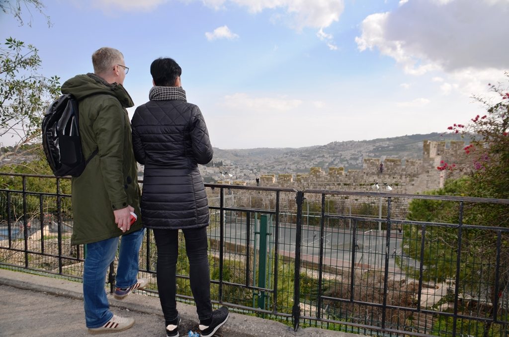 German couple in Old City Jerusalem Israel 