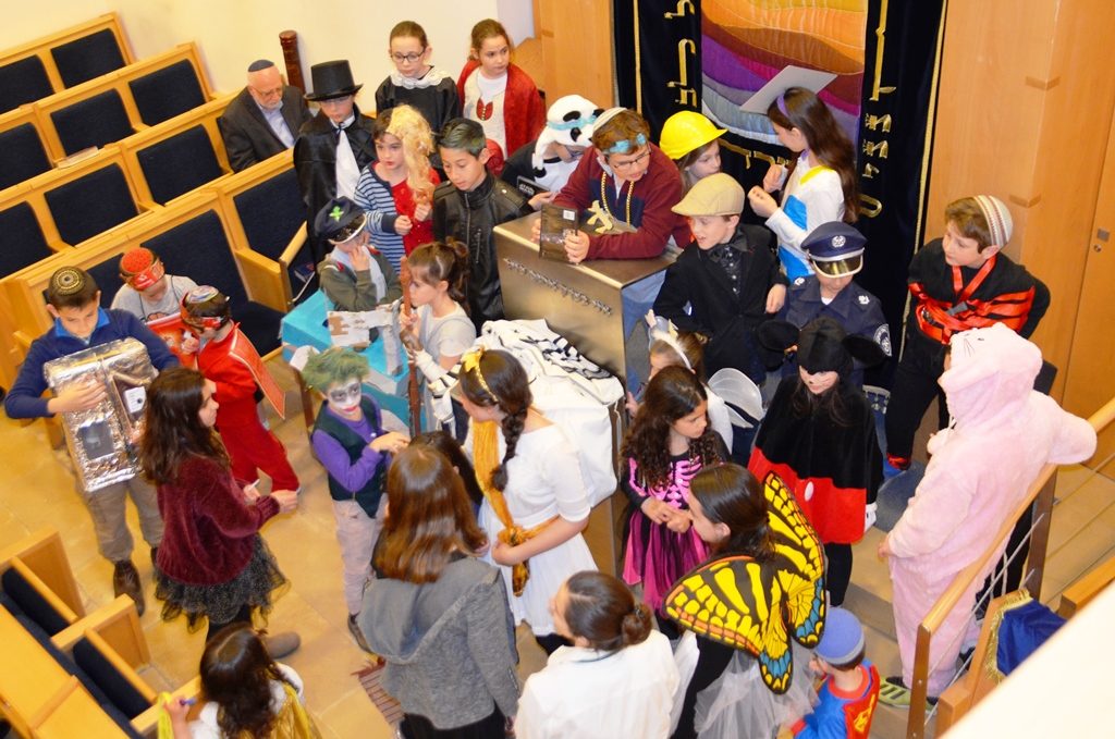 Children in costume for Purim Jerusalem Israel 