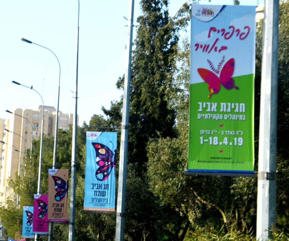 Butterfly sign in jerusalem Israel
