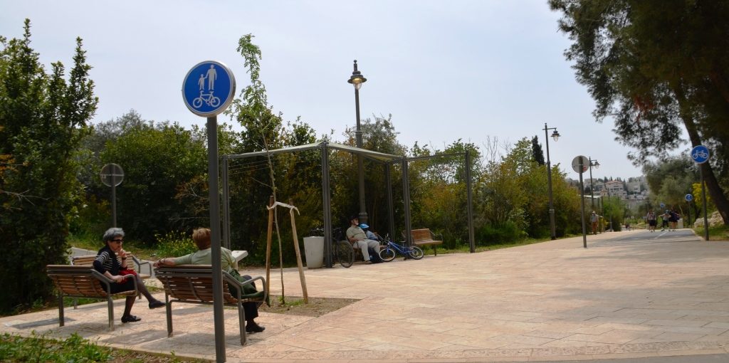 Valley of Cross bike path in Jerusalem Israel near Sacher Park
