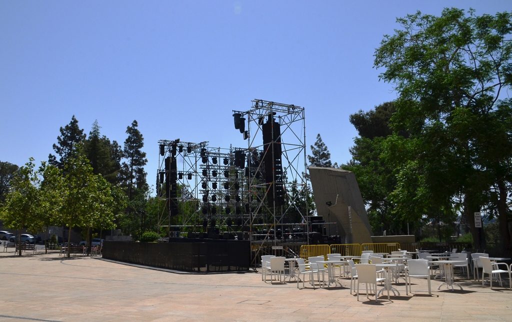 Jerusalem Theater stage on Sherover Plaza for Israel Festival 