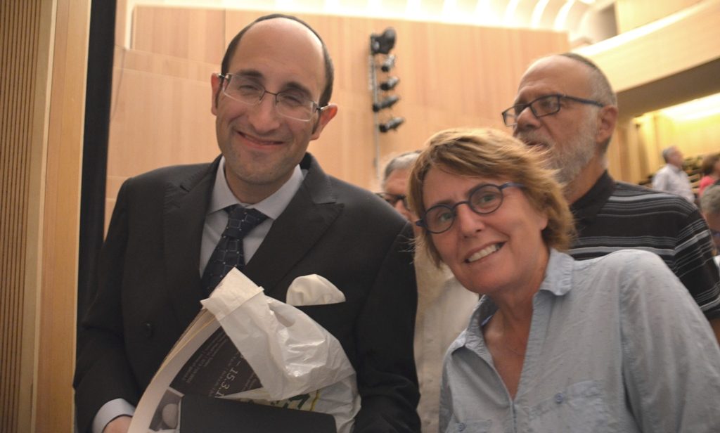 Kay Wilson meeting Meir Soloveichik at book launch in Jerusalem Israel at Beit Avi Chai