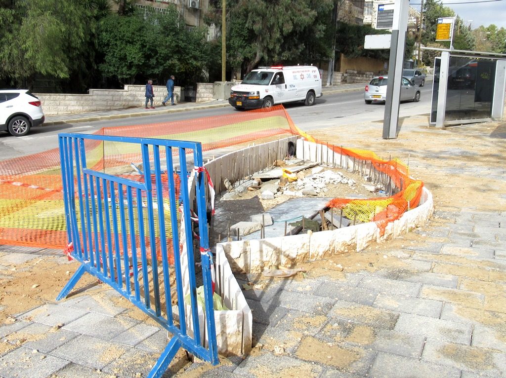 Ambulance in Jerusalem Israel construction area