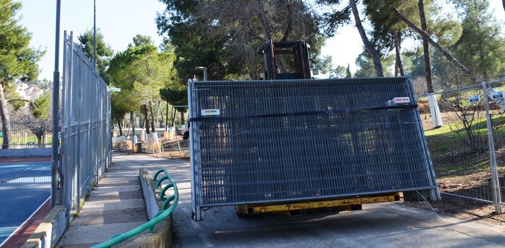 Metal security barriers taken down