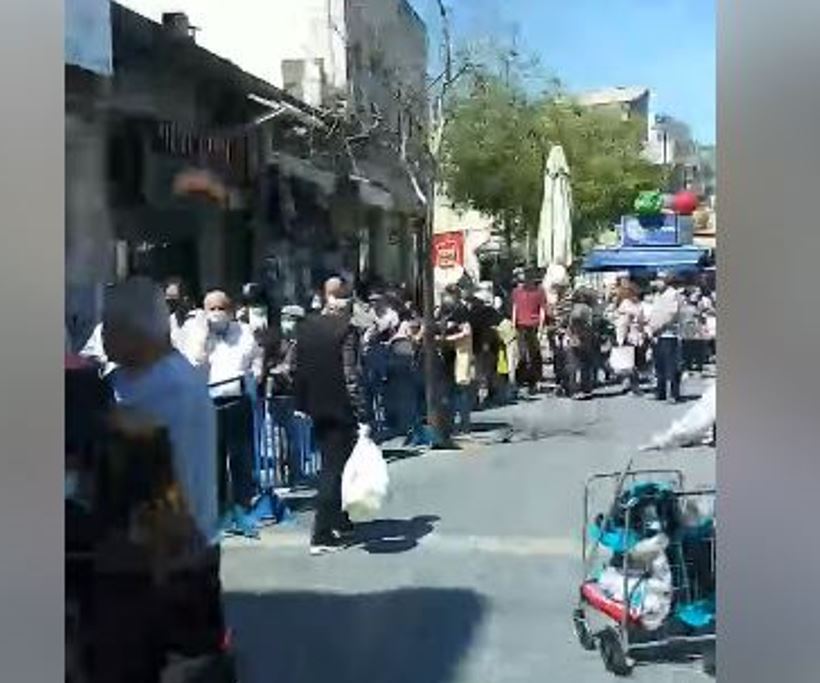 Screen shot from video of Eli Varenberg to get into shuk first day repopened
