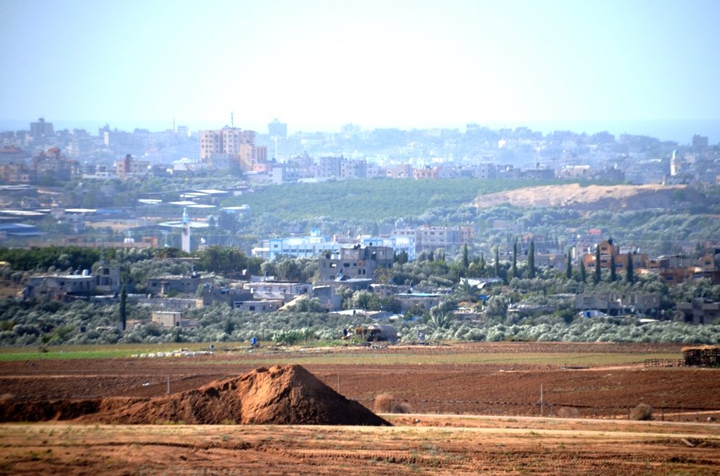 View of Gaza from Israel where IDF monitors border 