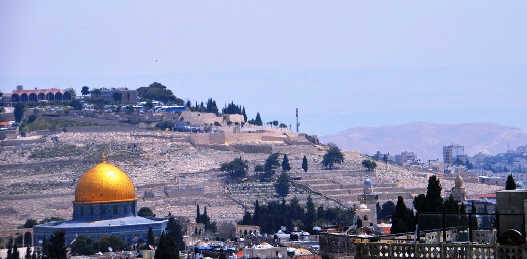 Jerusalem Israel view from top of Kikar Safra municipal building