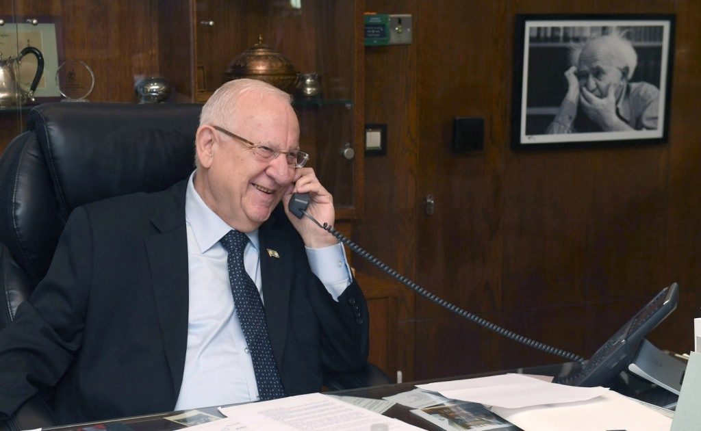 Israeli President on phone 